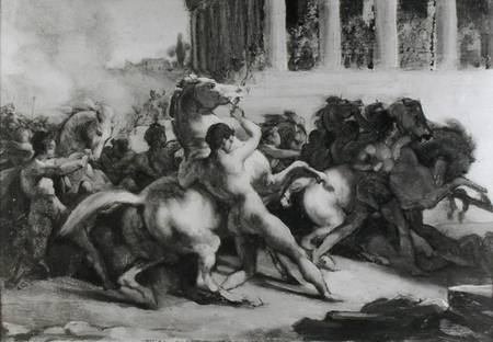 Study for the Race of the Barbarian Horses from Jean Louis Théodore Géricault