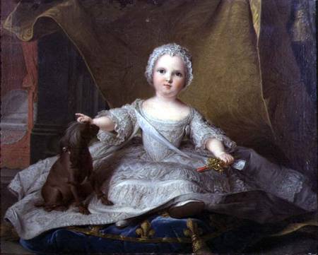 Portrait of Marie-Zephyrine (1750-55) of France with her Dog from Jean Marc Nattier