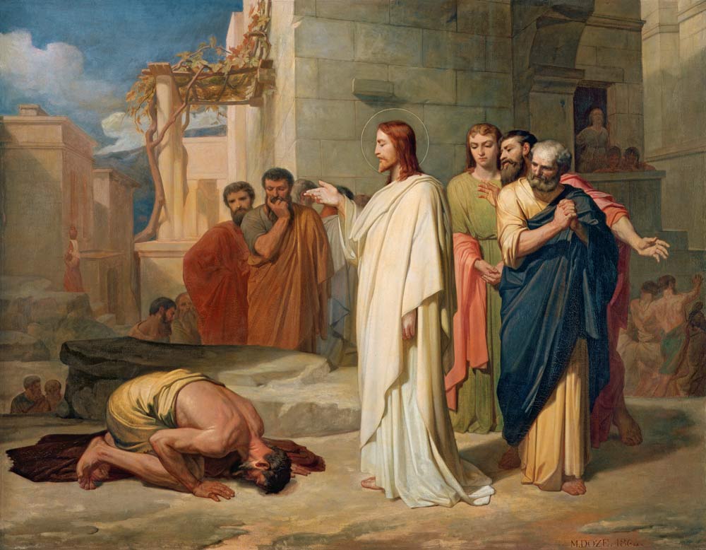 Jesus Healing the Leper from Jean-Marie Melchior Doze