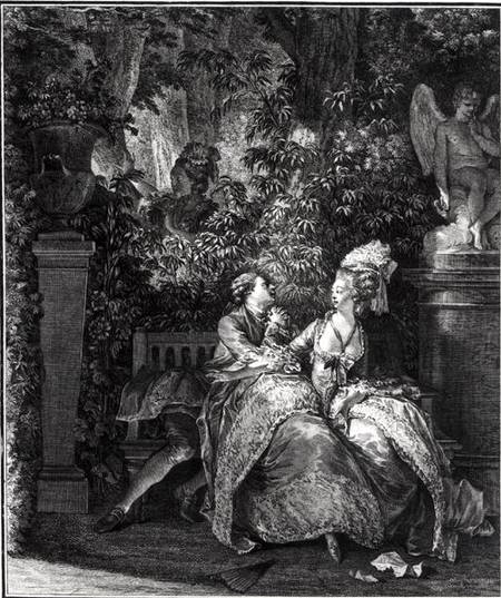 Yes or No? 1781, engraved by N. Thomas from Jean Michel the Younger Moreau