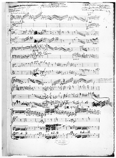Opening page of the score of ''Les Paladins'', opera from Jean-Philippe RameauRameau