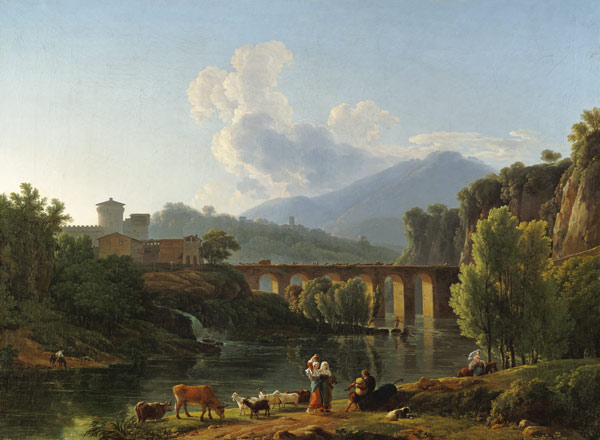 Roman landscape with bridge from Jean-Pierre-Xavier Bidauld