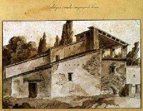 Factory in the Countryside Around Rome (pen & ink with sepia wash on paper)