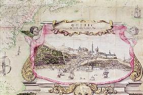 Cartouche of Quebec from ''Carte de l''Amerique Septentrionale''