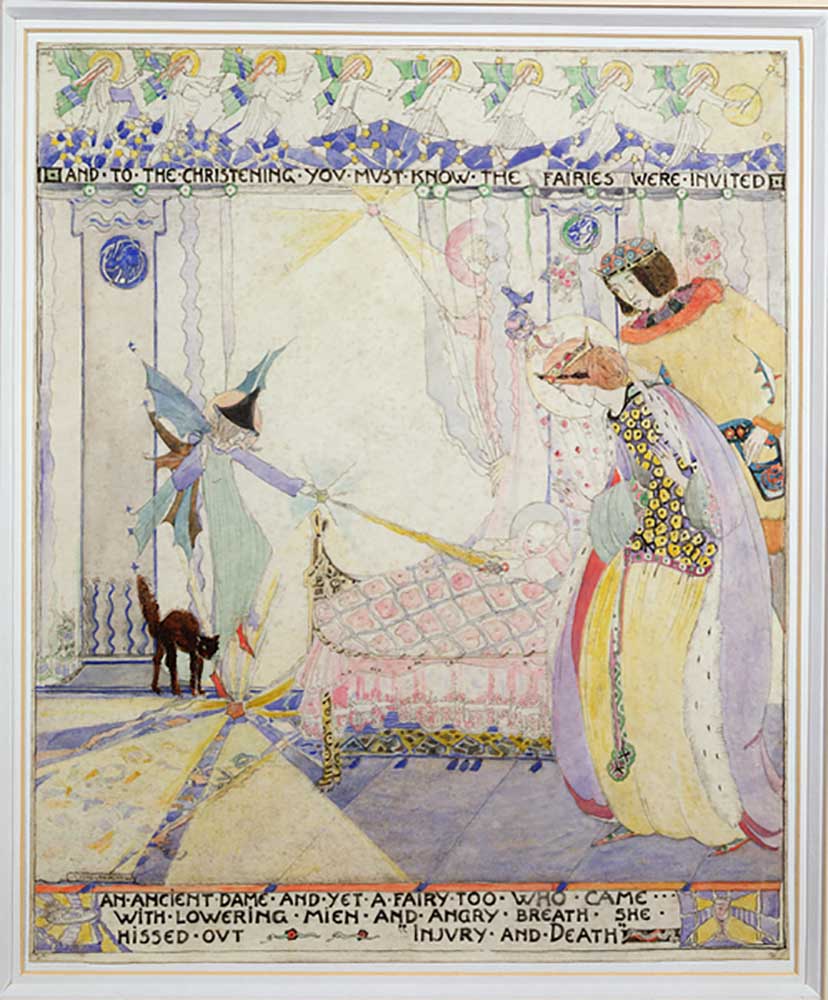 And to the Christening, illustration from Sleeping Beauty from Jessie Marion King