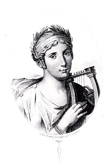 Portrait of Sappho from J.F. Cazenave