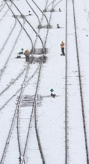 Railroad switch workers