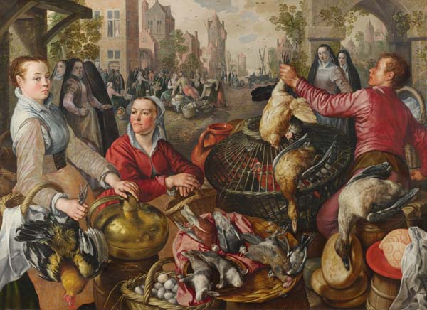 The Four Elements: Air. A Poultry Market with the Prodigal Son in the Background from Joachim Beuckelaer
