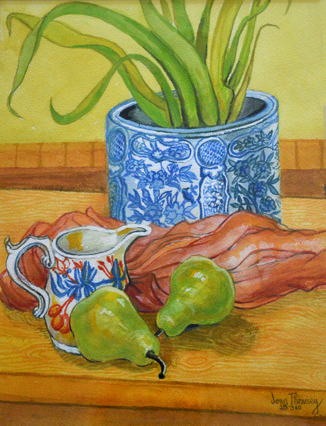 Blue and White Pot, Jug and Pears from Joan  Thewsey