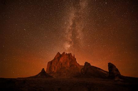 Shiprock under the Milky way