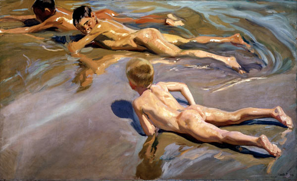 Naked boys on the beach. from Joaquin Sorolla
