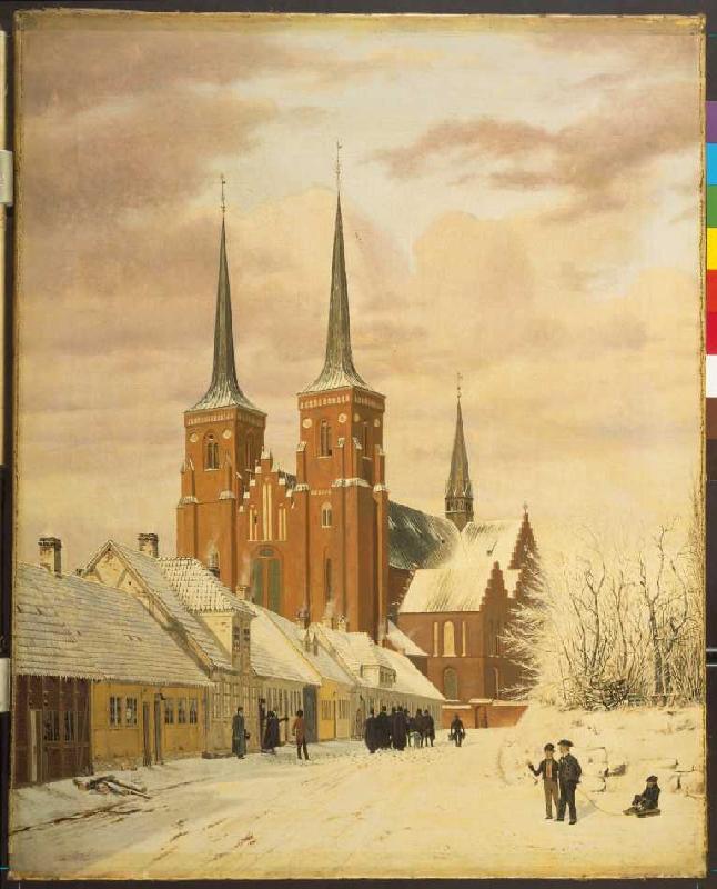 Winter scene in Roskilde with the cathedral. from Jörgen Pedersen Roed