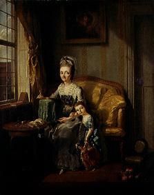 Woman in the room with child and doll from Joh. Friedrich August Tischbein