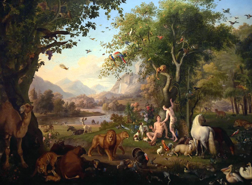 Adam and Eve in the Garden of Eden from Johan Wenzel Peter