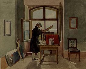 The painter Erhard in the studio