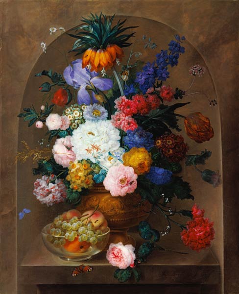 Still Life of Fruit and Flowers from Johann Baptist Drechsler