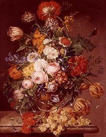 Vase with spring and summer flowers