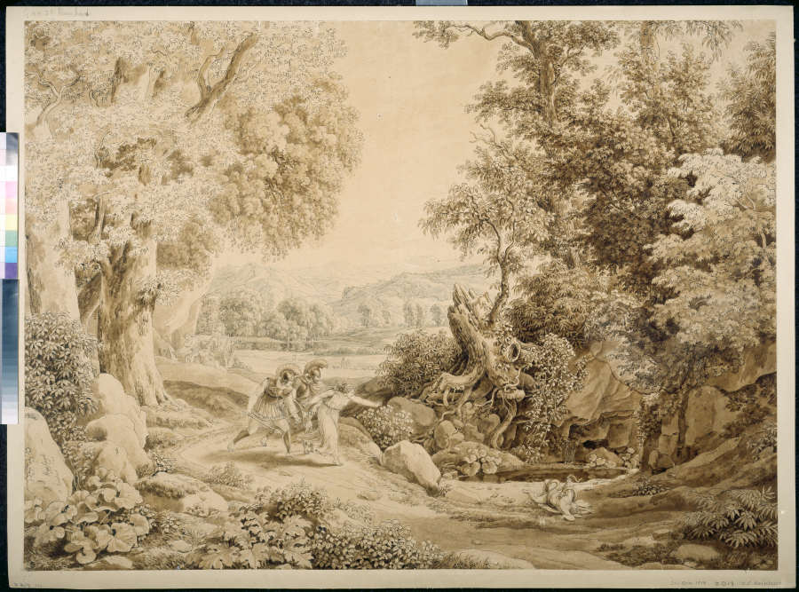 Heroische Landschaft mit dem Tod des Opheltes beim Zuge der Sieben gegen Theben from Johann Christian Reinhart