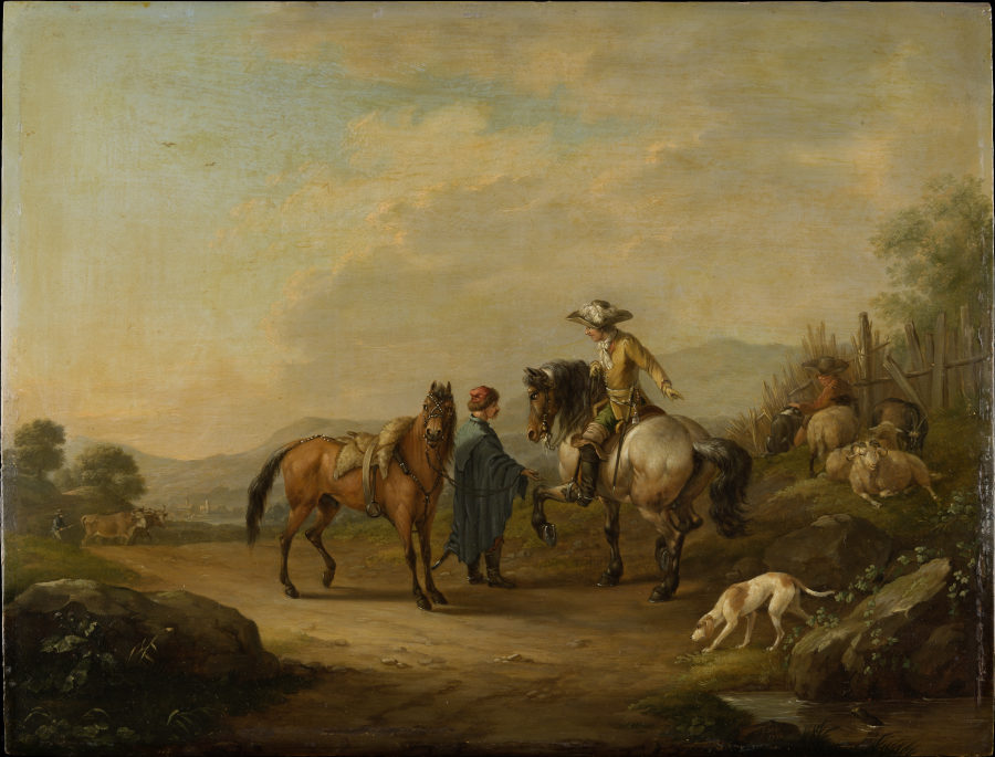 A Gentleman on Horseback with his Groom from Johann Georg Pforr
