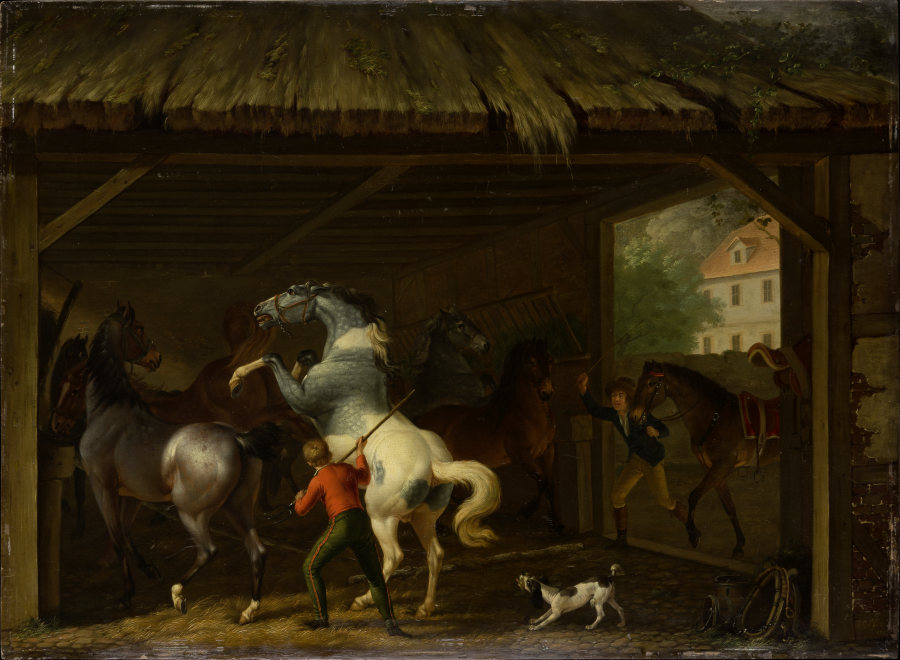 Bolting Horse in the Stable from Johann Georg Pforr
