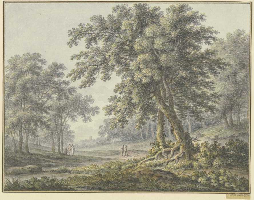 Waldpartie mit zwei Figurengruppen from Johann Heinrich Müntz