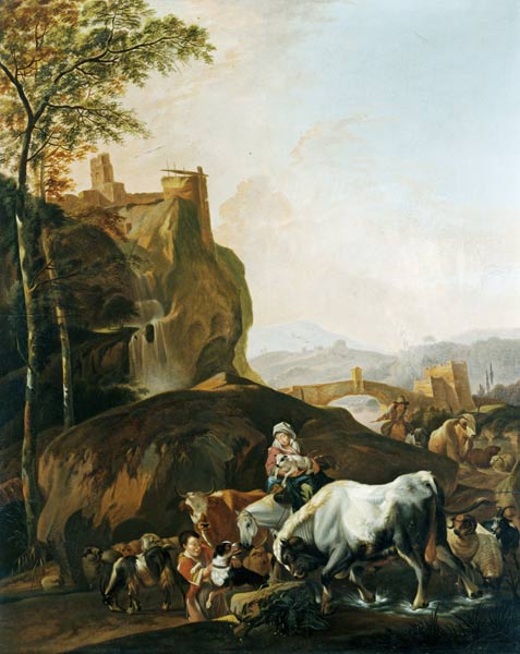 Landschaft in Morgenstimmung from Johann Heinrich Roos