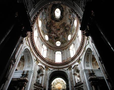 Interior view of the dome (photo) from Johann & Joseph Fischer von Erlach