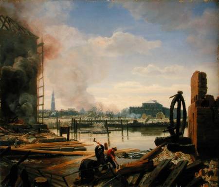 Hamburg after the Fire of 1842 from Johann Martin Gensler