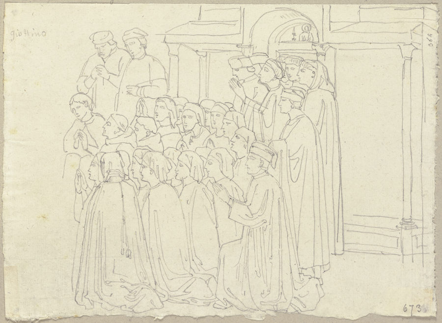 Beweinung des toten Kindes, bevor Franz von Assisi es wieder zum Leben erweckt from Johann Ramboux