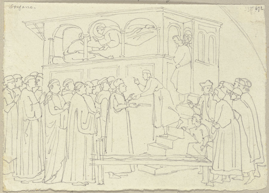 Der heilige Franz von Assisi erweckt ein totes Kind zum Leben from Johann Ramboux