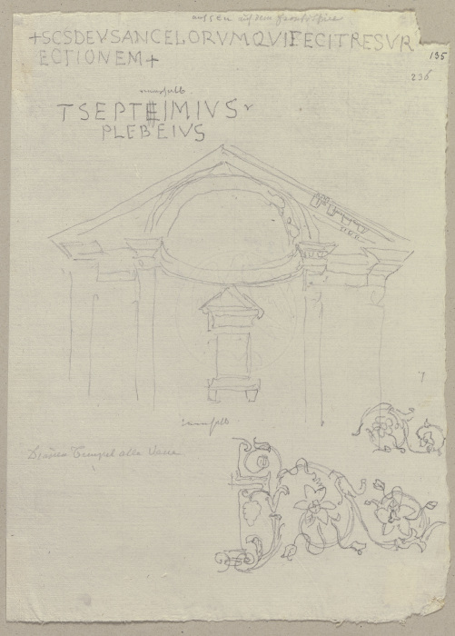 Detail des Dianentempels am Clitumnus from Johann Ramboux