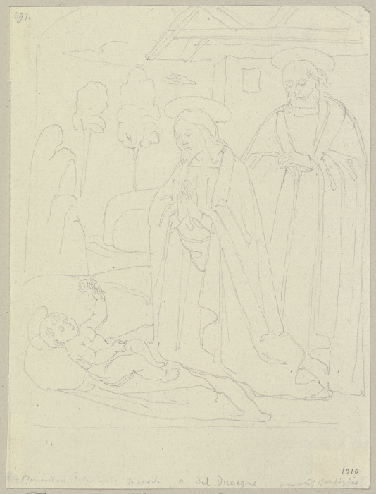 Die Geburt Christi, nach einem Fresko an einem Hause in der Art einer Maestà in der Via Superba in A from Johann Ramboux