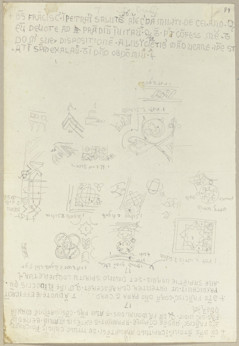 Die Nachschrift einer Inschrift sowie sowie die Nachzeichnung einzelner Ornamente from Johann Ramboux