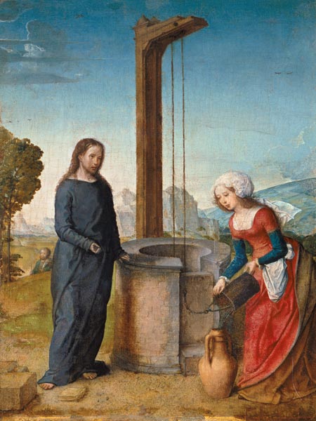 Christ and the Samariterin at the fountain from Johann von Flandern