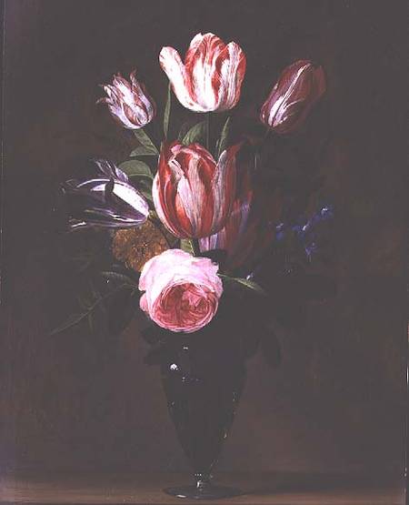 Flowers in a vase (panel) from Johannes Antonius van der Baren