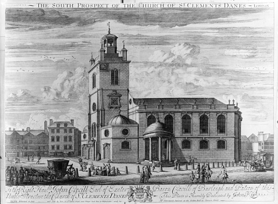 The South Prospect of the Church of St. Clements Danes, London from Johannes Kip