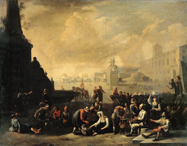 A Roman Forum with Figures from Johannes Lingelbach