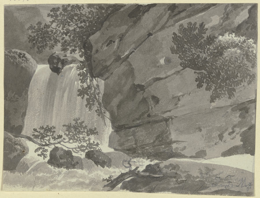 Felsschlucht mit Wasserfall from Johann Friedrich Morgenstern