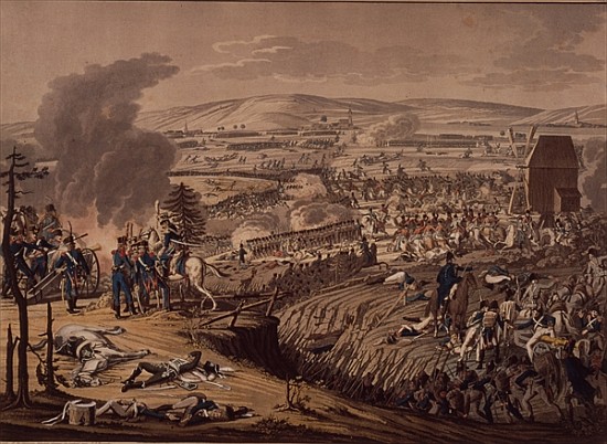 The Battle of Jena, with the villages of Klein-Romstedt, Hermstedt and Stobra in the background from Johann Lorenz Rugendas