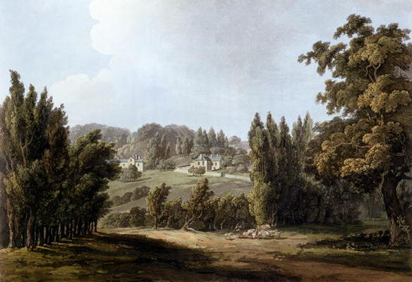 'The Hermitage' at Montmorency, 1809 (colour litho) from John Claude Nattes