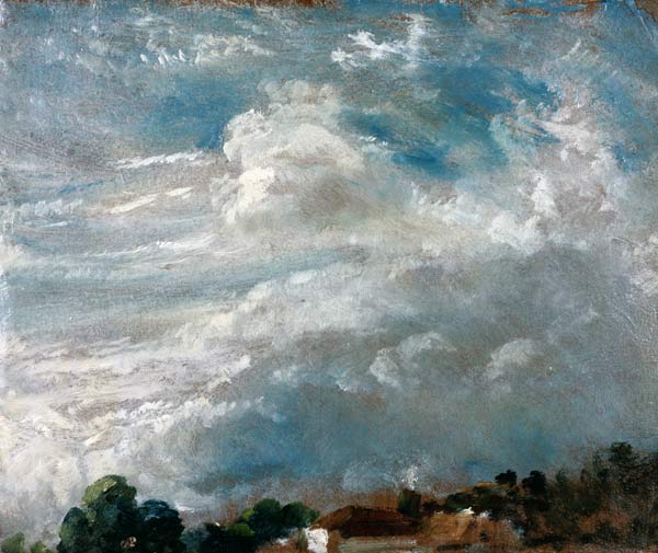 Cloud study, horizon of trees from John Constable