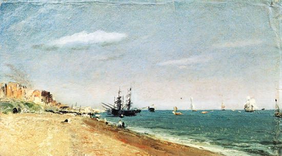 Run aground of Brighton with sailing ships from John Constable