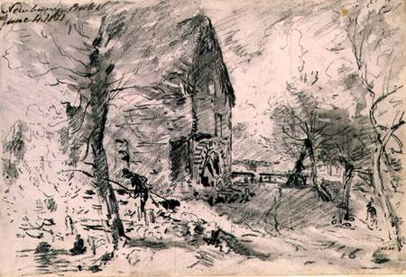 Watermill at Newbury (pencil) from John Constable