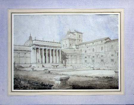 View of the Braccio Nuovo in the Cortile del Belvedere, Vatican Palace, Rome from John Davis