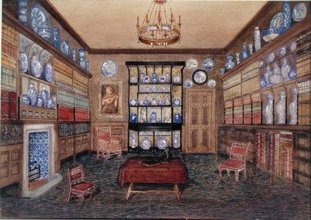 The Morning Room, Bowden Hall, Upton St. Leonards, Gloucester  & pencil on from John Dearman Birchall