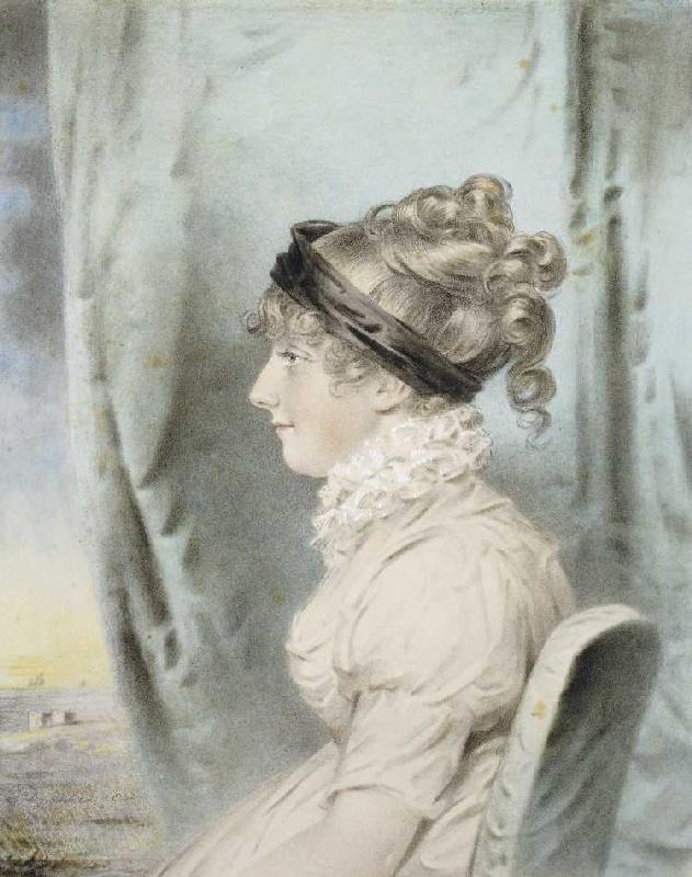 Portrait von Eliza Were Holdsworth, im Profil nach links from John Downman