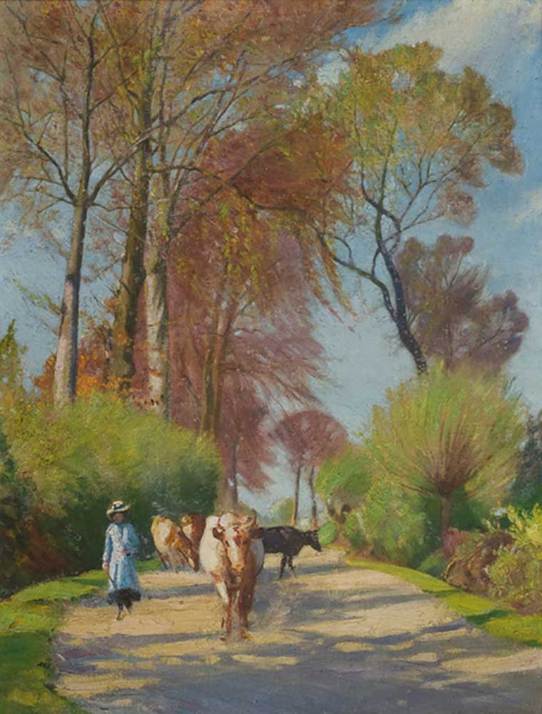Country Lane with Figure and Cow from John Everett