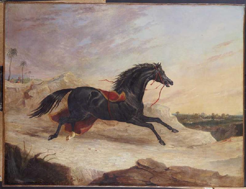 Araber jagen ein ausgerissenes arabisches Pferd from John Frederick Herring d.Ä.