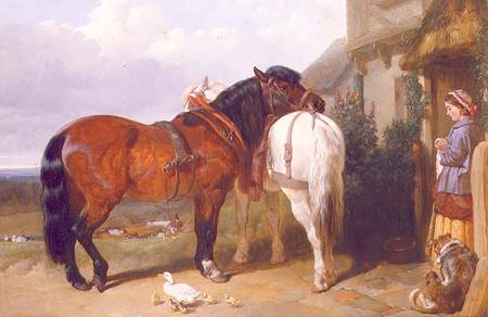 Carthorses by a Cottage Door from John Frederick Herring d.Ä.