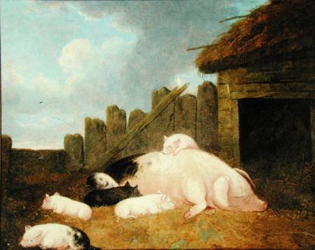 Sow with Piglets in the Sty from John Frederick Herring d.J.